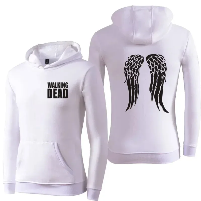 ss23The Walking Dead Zombie Daryl Dixon Wings المتضخم النساء/الرجال هوديي البلوز Y2K الشارع الشهير الهيب هوب البلوز مقنعين سترة