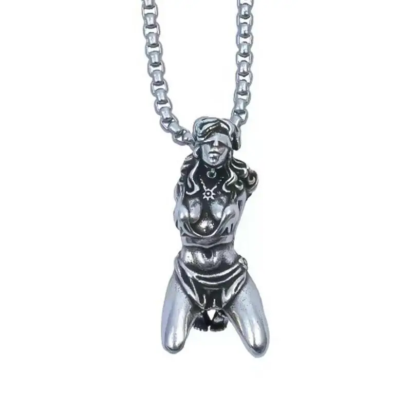 Suffering Goddess Necklace Bound Suffering Statement Necklace Religious Jewelry Retro Goddess Amulet Pendant Necklace Symbol