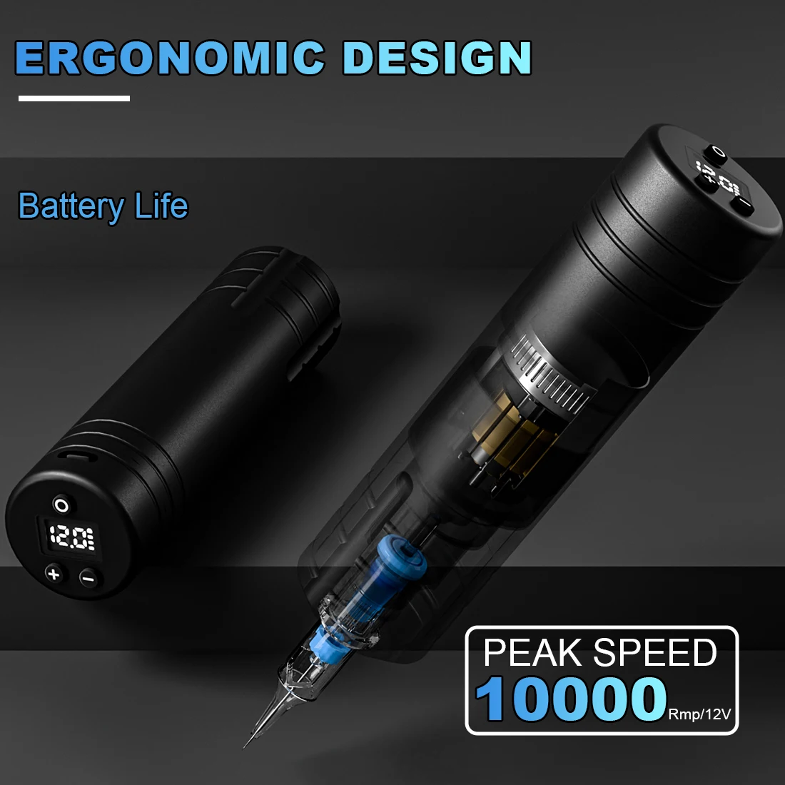 Wireless Cartridge Tattoo Machine Pen Direct Drive Lightweight Portable Easy to Use for Beginner Tattoo Artists Body Art