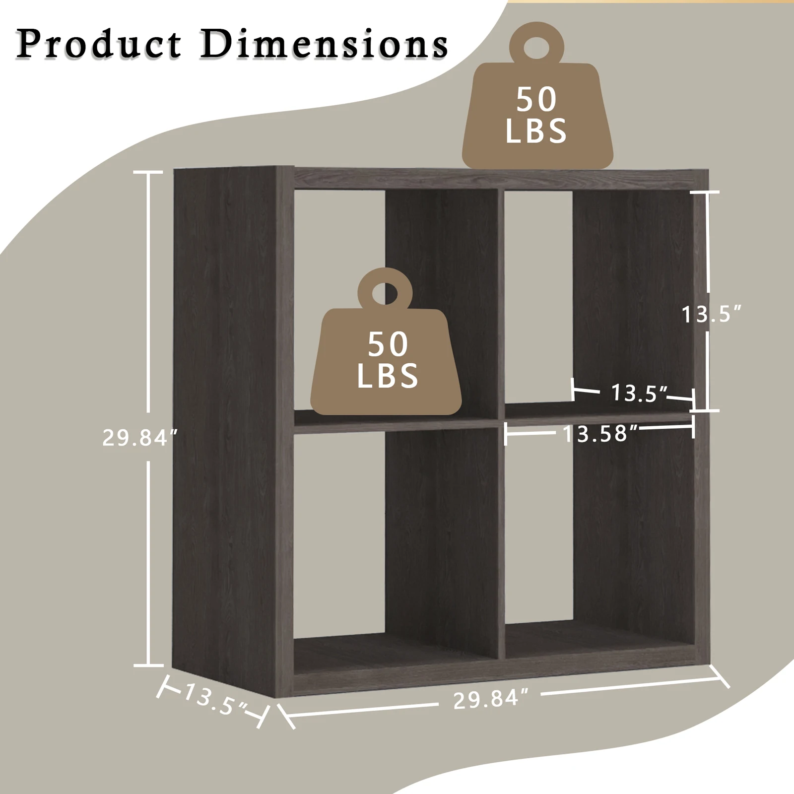 2026 Wooden Thick Frame 4 Cube Storage Organizer Shelf with Anti-Tipping Kits, Reversible Open Back, Horizontal & Vertical Dual-Use. Ideal for Home, Office, Bedroom, Kitchen and Living Room (White, Chocolate Black, Light Coffee, 11 Inch)