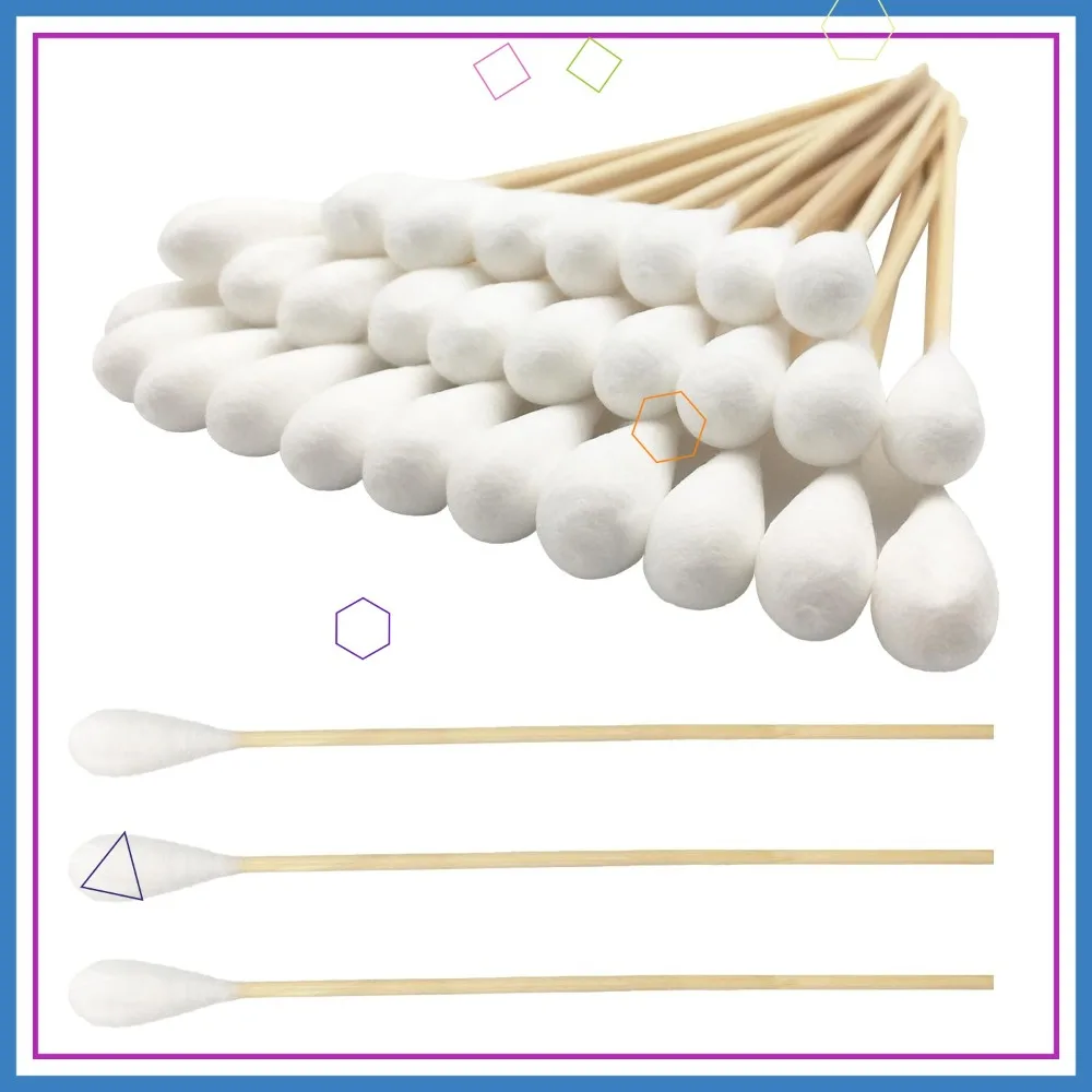 

6 Inch Long Cotton Swabs 100pcs for Pets, Gun Cleaning, Makeup