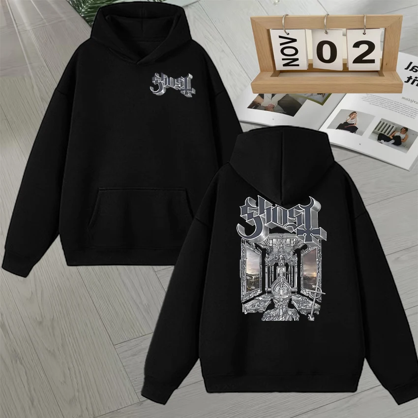 

Rock Ghost Skeletour World Album 2025 Graphic Double Sided Print Hoodies Long sleeve Men Women Fleece Loose Unisex Sweatshirts
