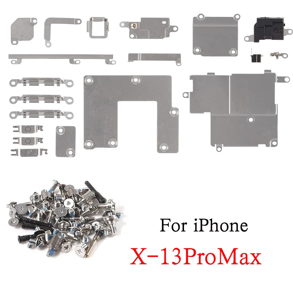 Full Set Screws With Internal Metal Plate Bracket Hloder Cover Parts For iPhone X XR XS 11 12 13 Mini Pro Max Replacement