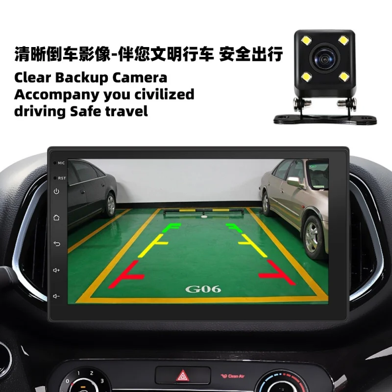 Reversing Image Hd Night Vision Rearview Camera Led Light Rear View Blind Area Rainproof 1080P Car Camera