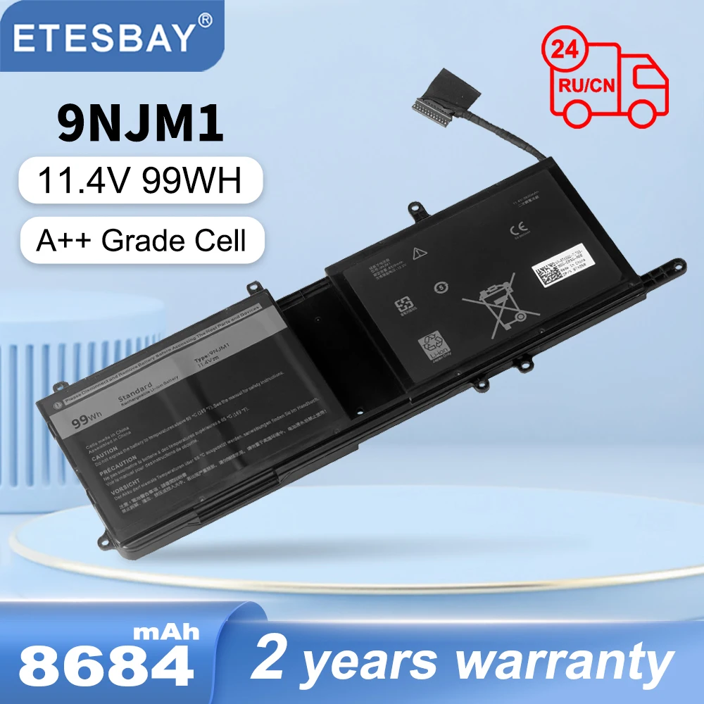 

ETESBAY 9NJM1 Laptop Battery For Dell Alienware 15 R3 R4 17 R5 Series P69F P31E P31E001 MG2YH HF250 0546FF 0HF250 44T2R P69F002