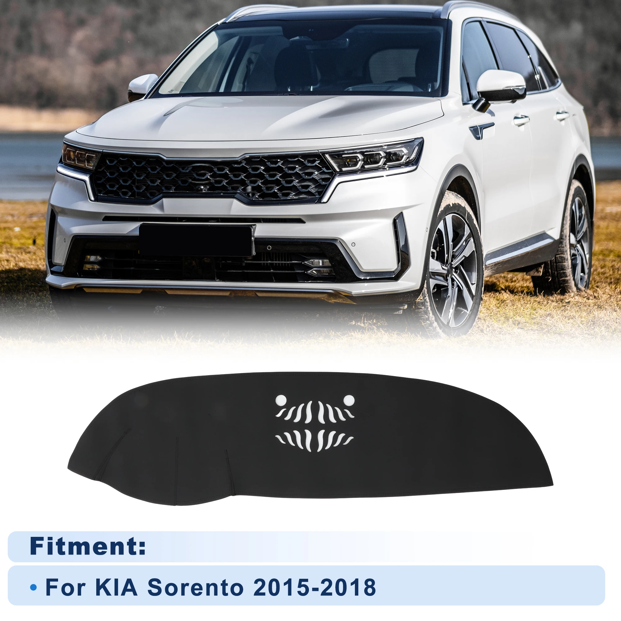 

Накладка на приборную панель UXCELL для KIA Sorento 2015-2018 без HUD, из искусственной кожи, черная, 1 шт.