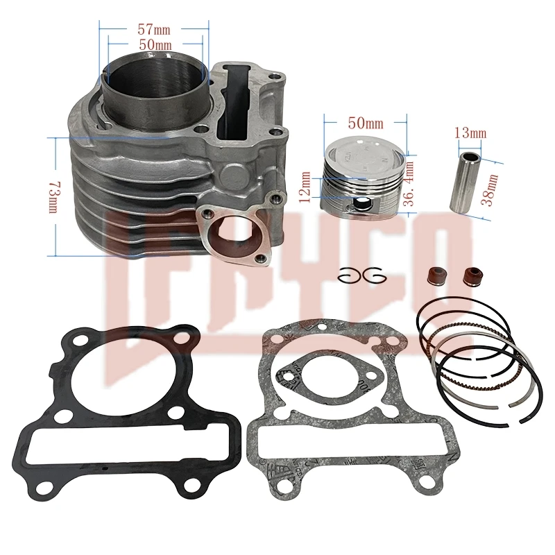 

Motorcycle 50mm 108CC Cylinder Kit Cylinder Kit Piston Ring Gasket Motor for Honda DIO VISION 110 NSC110 2011-2016 12100-KZL-930
