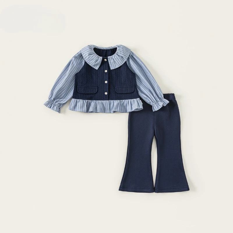 Conjunto De Ropa para niños y niñas, pantalones acampanados De manga larga, conjunto De dos piezas, Ropa para niños, Ropa para niñas, Ropa De Niña