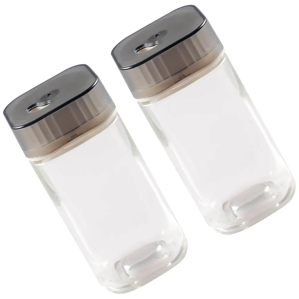 2Pcs Compact Lightweight Seasoning Bottles Transparent Spice Shaker Set for Salt Pepper Condiments Barbecue Camping Kitchen