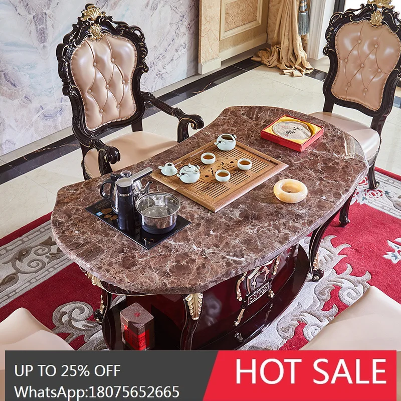 

SGF European solid wood tea table office table and chair combination set