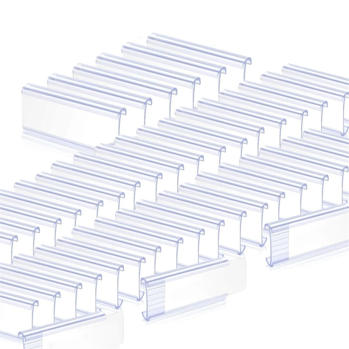 200 Pieces Wire Shelf Label Holders, Plastic Label Shelf Clips with 200Pcs White Card, (2.95Inch X1.18 Inch)