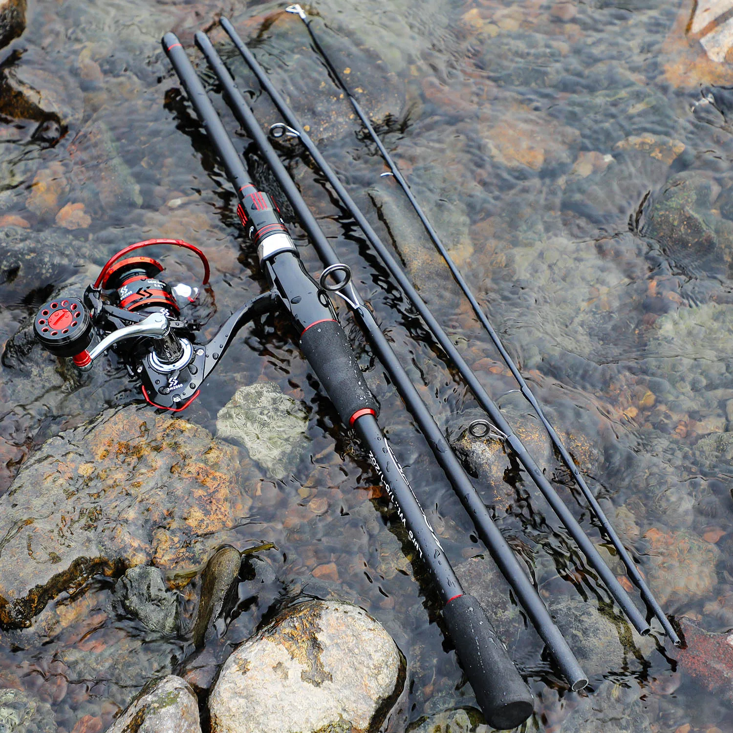 Sougayilang Angelruten- und Rollen-Set, leichte Kohlefaser-Angelrute, Spinnrolle, Angelgerät-Set für Süßwasser- und Salzwasserangeln – Detail 15