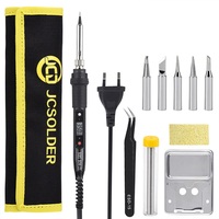 JCD 80W Electric Soldering Iron Kit Set Digital Temperature Adjustable Welding Tool Solder Tin With Iron Tips Repair Tools