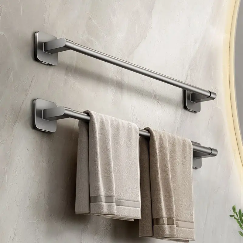

Modern Single Bar Towel Rack No Drill Wall Mounted Bathroom Holder Storage for Shower Room Kitchen Minimalist Home Decor