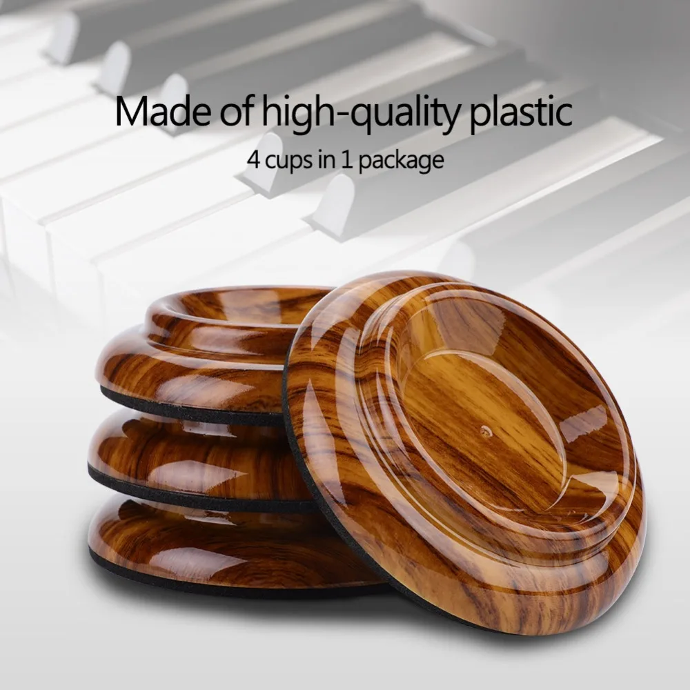​ABS Piano Caster Cups​ ​Slip Resistant​ ​Wood Color​ ​Piano Foot Pads​ ​Hardwood Floor maintenance ​Furniture Leg Pad​
