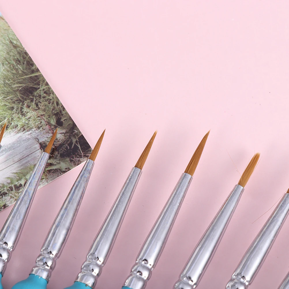 

9 Pcs Paint Brushes Pencil Mini Detailing Nylon Acrylic Fine Gouache Miniature Painting Tip Child