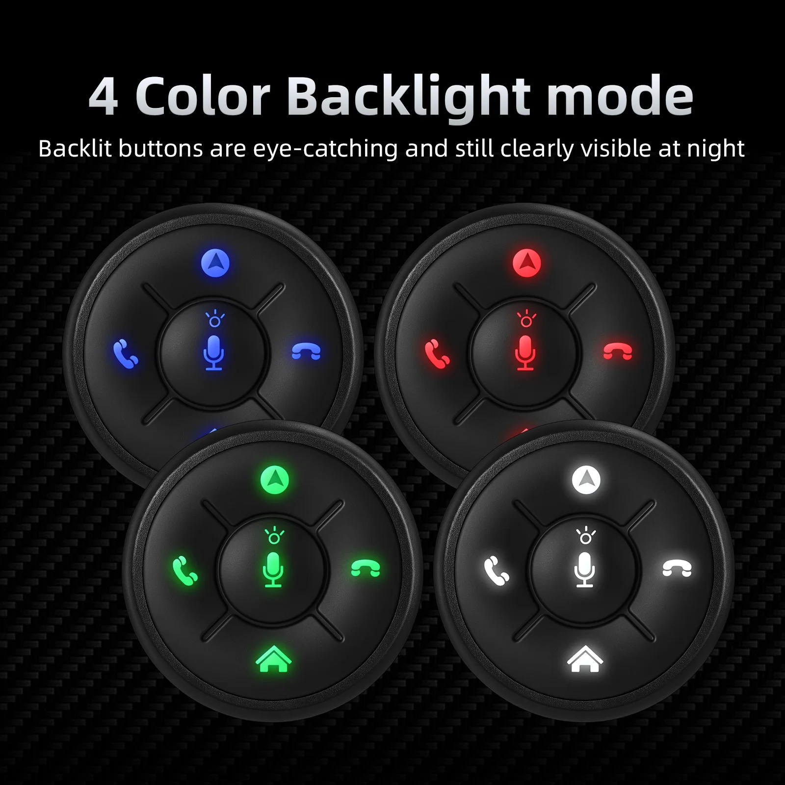Control Remoto de 10 Teclas y 4 Colores LED para Volante, Botón de Control para Multimedia, DVD, Radio, Accesorios Elect