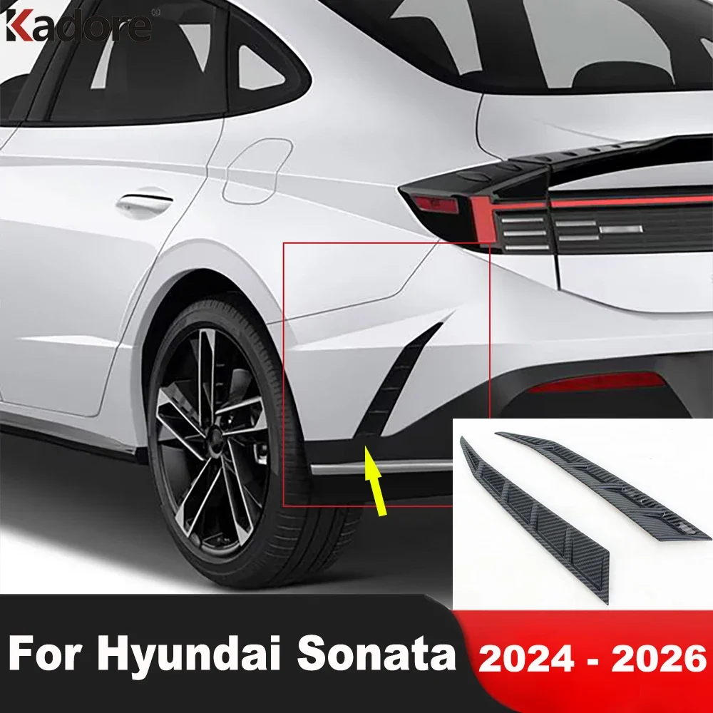 

Rear Fog Light Lamp Cover Trim For Hyundai Sonata 2024 2025 2026 Carbon Fiber Car Tail Bumper Wind Knife Blade Trims Accessories