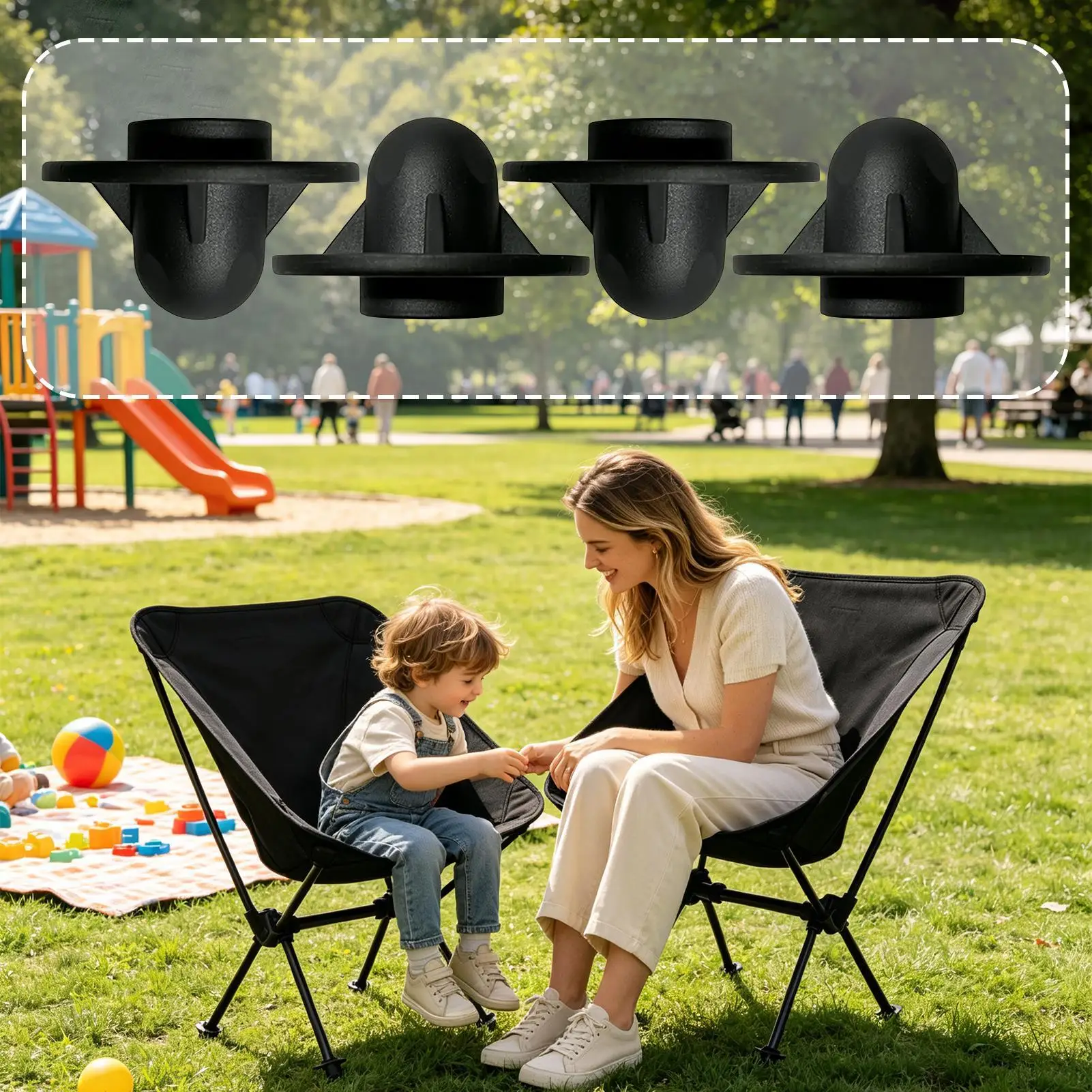 Rubber Camping Chair Feet Non-Slip Anti Sinking Replacement Protectors Durable Camping Chair Feet Cover for Campsite Patio Lawn