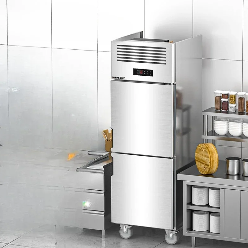 Six-door refrigerator commercial freezer stainless steel vertical kitchen air-cooled and frozen large-capacity fresh-keeping