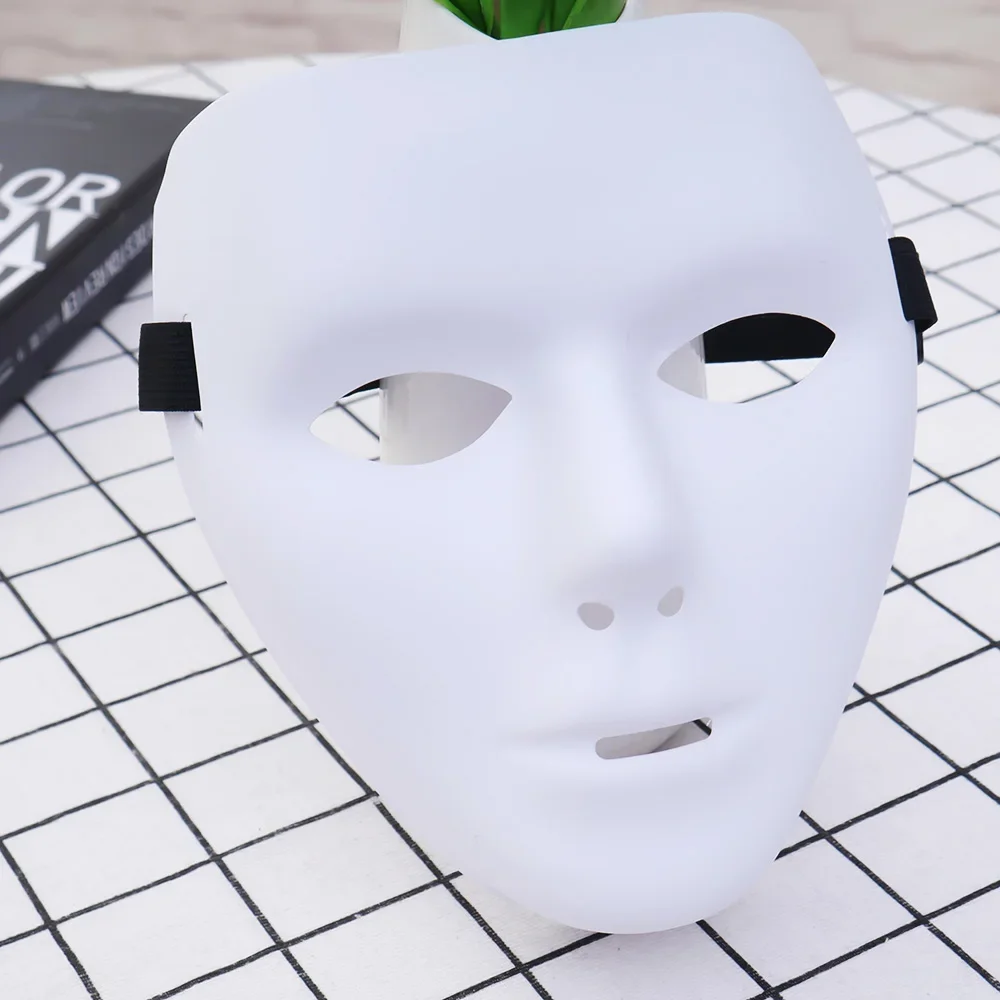 Novo branco máscara facial completa legal piloto hip-hop fantasma assustador festa de dança performances suprimentos cosplay traje acessórios de festa