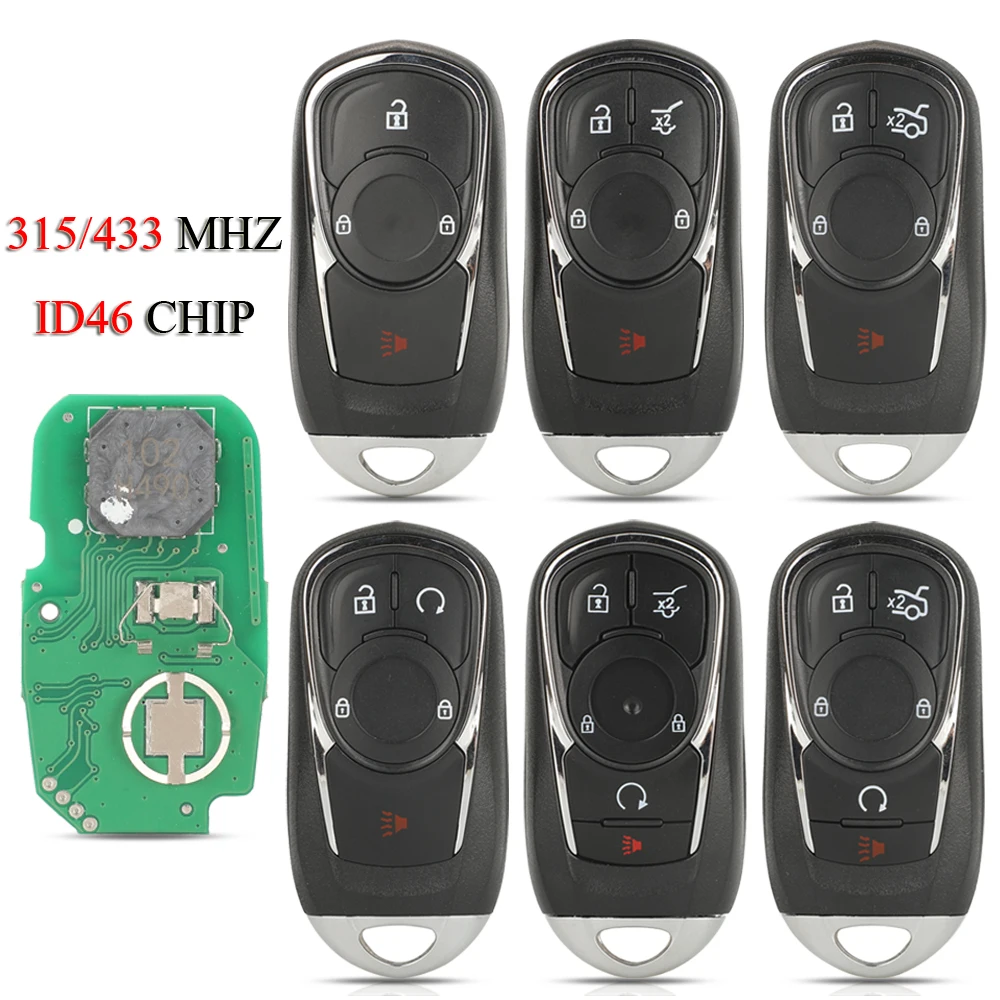 

jingyuqin HYQ4AA / HYQ4EA Remote Smart Car Control Key For Buick LaCrosse Regal Encore Envision 2017+ 315/433Mhz ID46 Chip