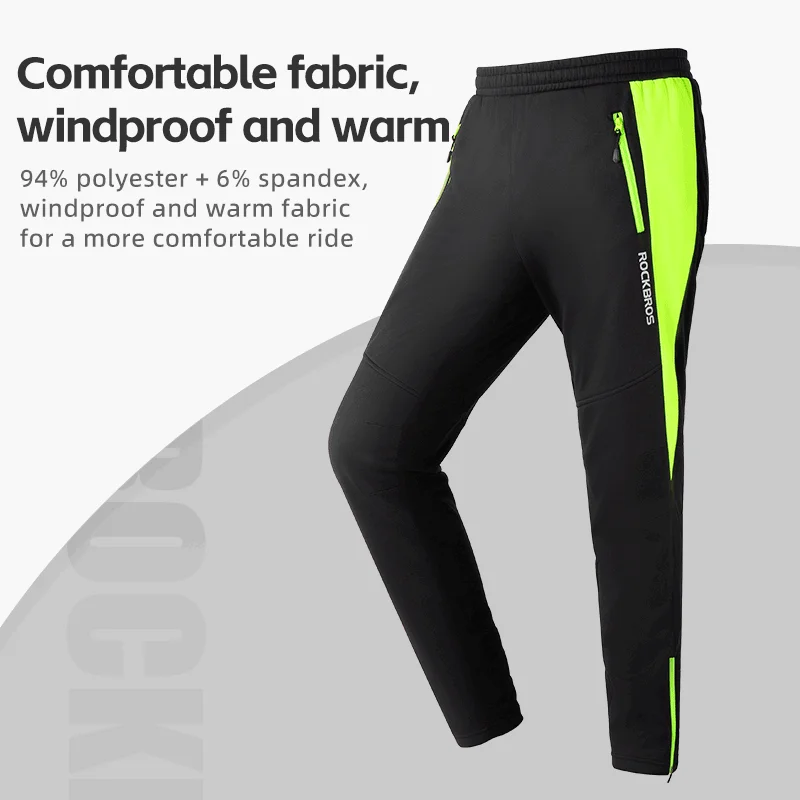 ROCKBROS Autumn Winter Bicycle Gloves Men Women Thermal Fleece Sportswear Trousers MTB Road Keep Warmer Bike Cycling Long Pants