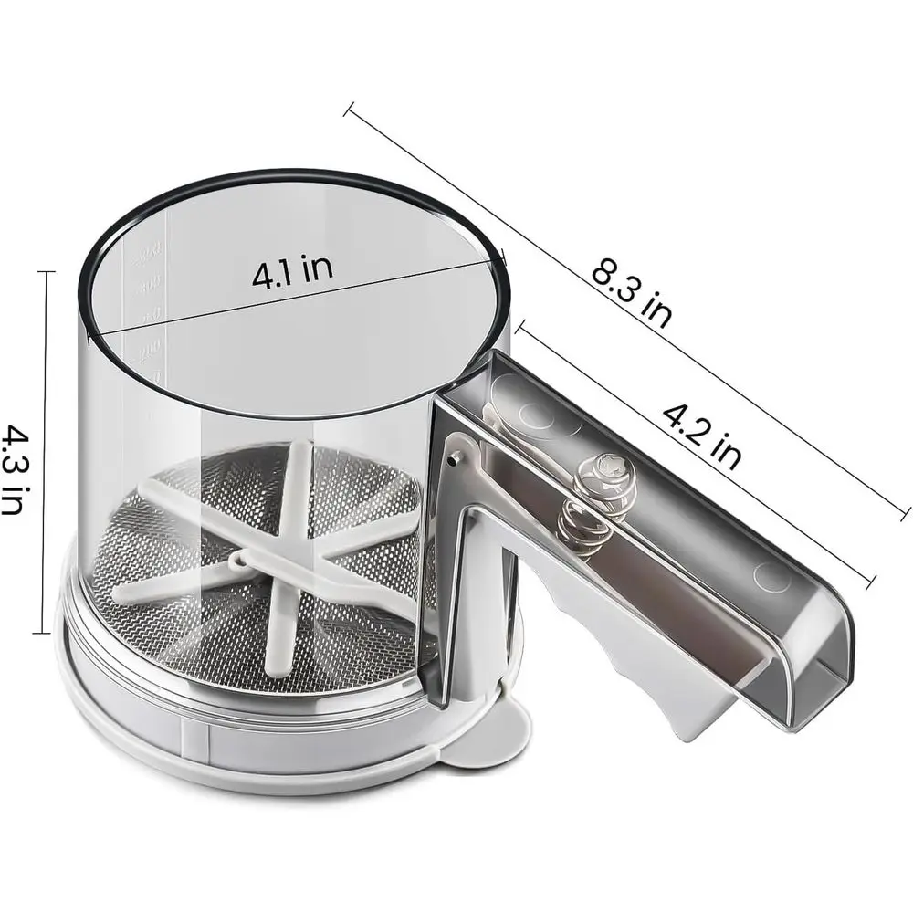 High-Quality Double-Filter Stainless Steel Flour Sifter for Baking and Sieving Powders