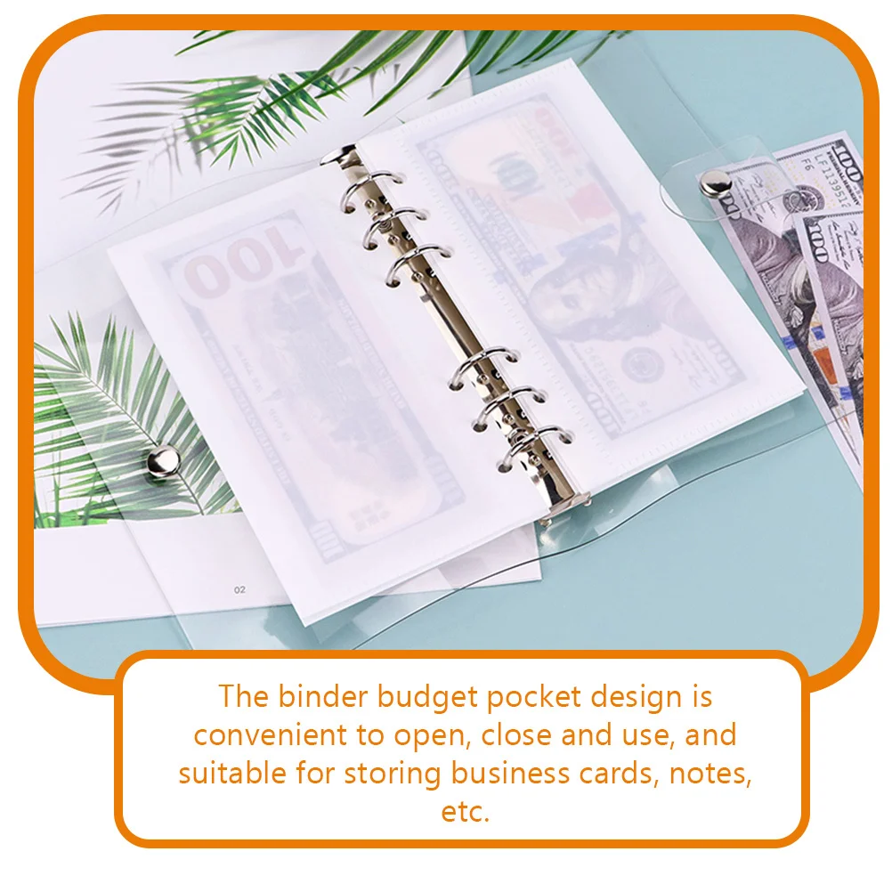 

5 Pcs Binder Pocket Inserts Cash Pouch Accessory PP Replaceable Reusable Loose Leaf