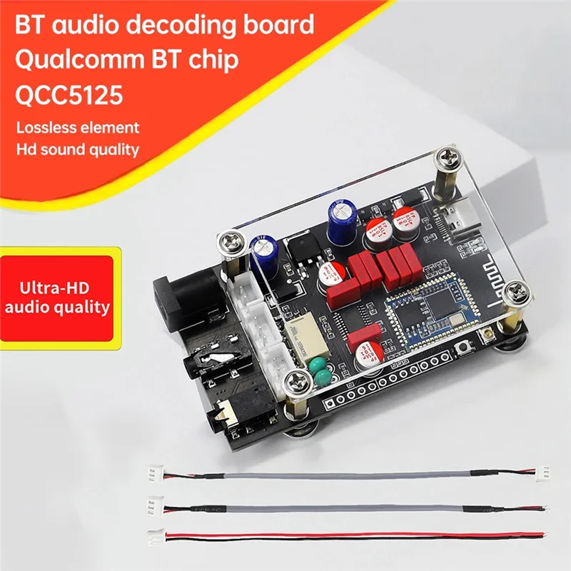 

ABVO-DC8-24V XY-LA02 Qualcomm QCC5125 High Temperature BT 5.1 Lossless Decoding Board For APTX LDAC Lossless HD Sound DIY Kit