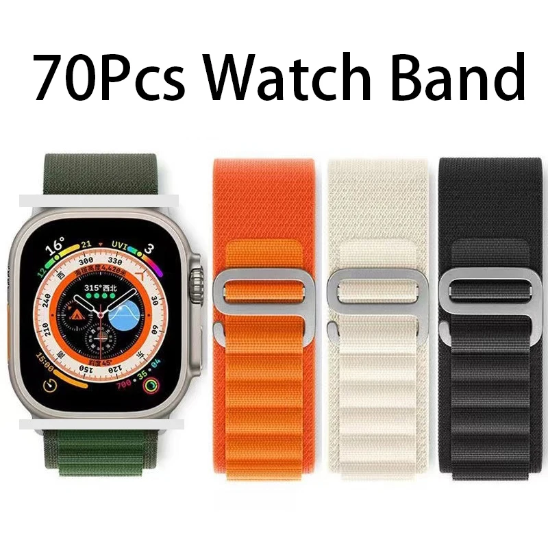 70Pcs Band For Apple Watch Strap 49mm 44mm 40mm 45mm 41mm 42mm 38mm Bracelet for IWatch Ultra Series 7 6 5 3 Se 8 9 Belt