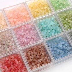 New 10/20g 4mm Glass Seed Beads Colorful Frosted Faceted Loose Beads 1mm Hole For Jewelry Making DIY Bracelet Necklace Craft