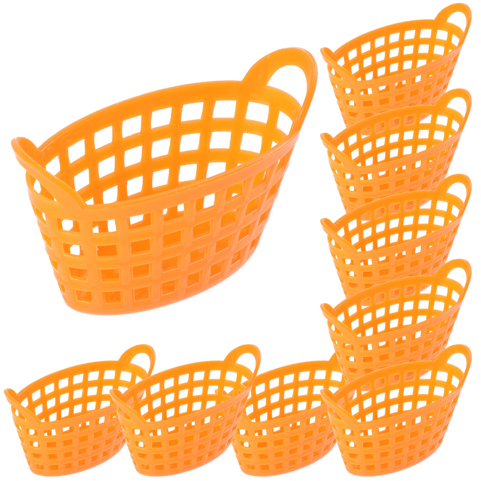 Cestino della spesa in miniatura da 10 pezzi, in plastica, carino, portatile, per bambini, per l'artigianato, Pasqua, Baby Shower, decorazioni per il desktop