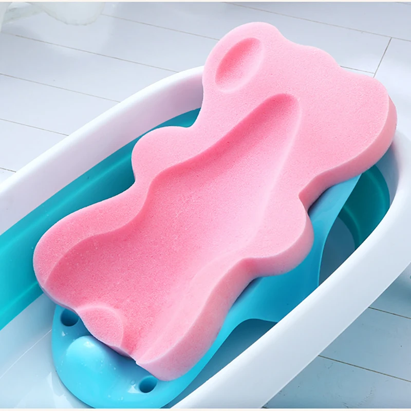 Soft Infant Bath Sponge Skid Proof Baby Bathtub Pad Bath Support Seat Mat Newborn Baby Bath Seat Shower Floating Water Pad