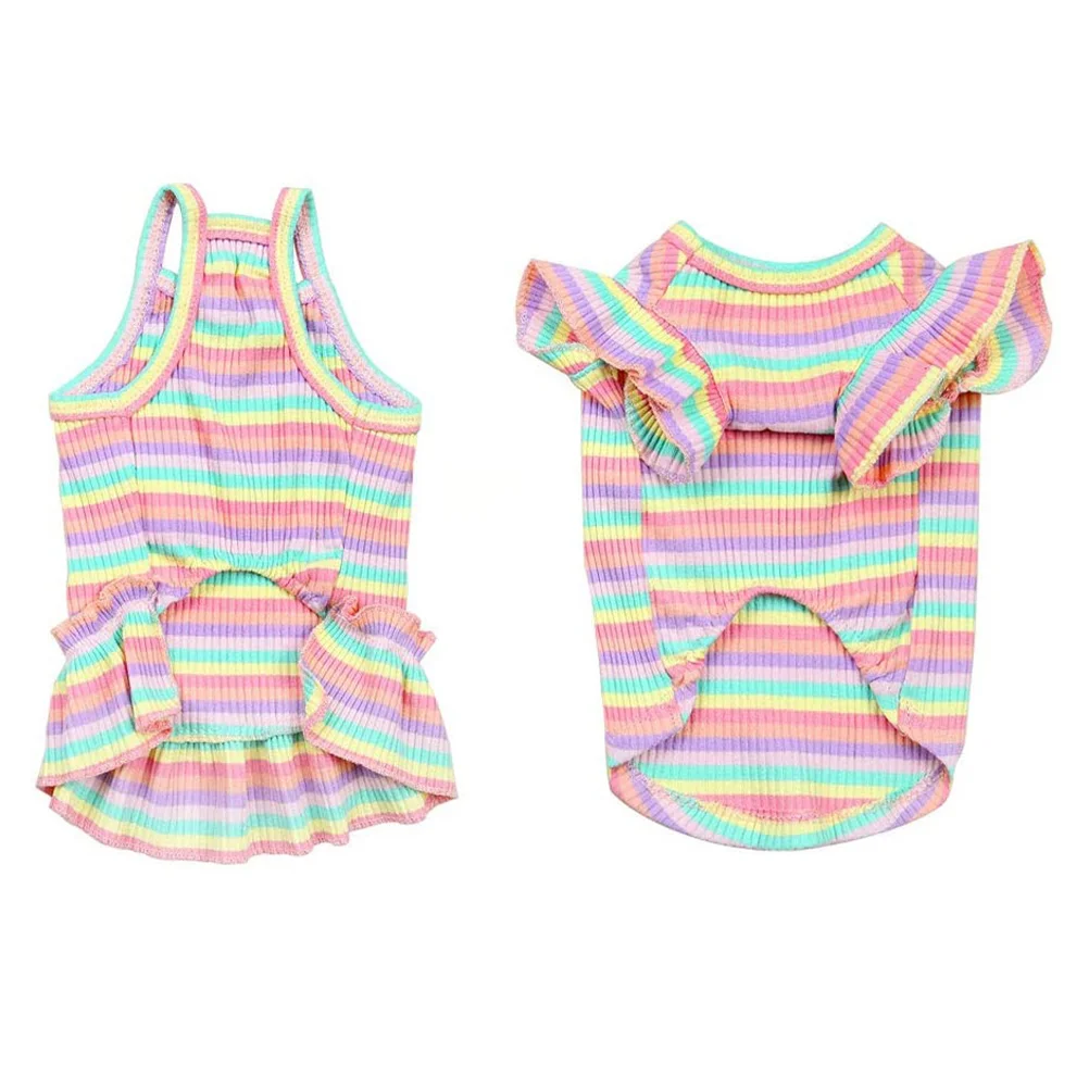 

2Pcs Dog 95Cotton Vest Summer Apparel Pet Vest No Buttons Easy Wear Puppy Dress Pet Summer Apparel Outfit Dog Clothing