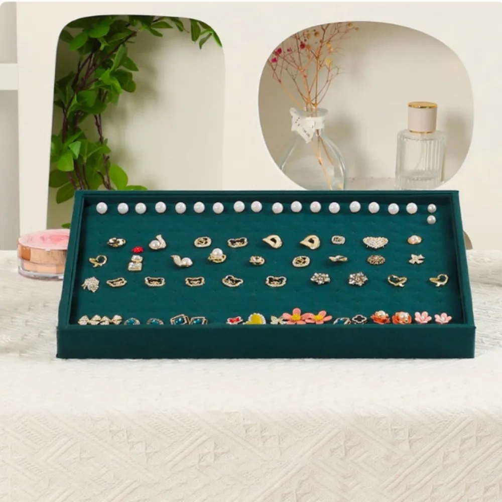 

Новый бархатный лоток для хранения ювелирных изделий, большая емкость, однослойный органайзер для ювелирных изделий, зеленая пластина для хранения браслетов, дисплей для ювелирных изделий