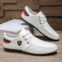 Mocassins pour hommes, élégants et polyvalents, couleur unie, à lacets, confortables, chaussures décontractées pour le travail 3