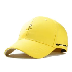 Lovely Peel Banana Embroidered Snapback Baseball Caps Outdoors Shade Tidal Current Street Corner Sun Protection Shopping Hat J22