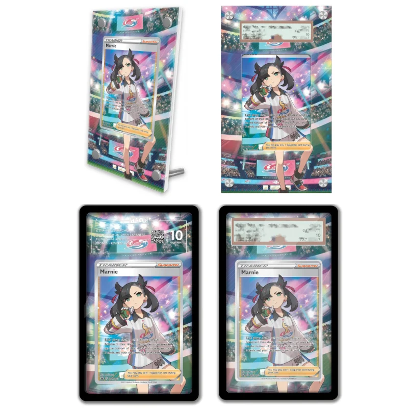 Estuche Protector Acrílico para Exhibición de Arte de Anime de Pokémon Espada y Escudo, Marnie, Regalos de Arte Expandido del Juego de Anime, Llavero, Nivel de Evaluación