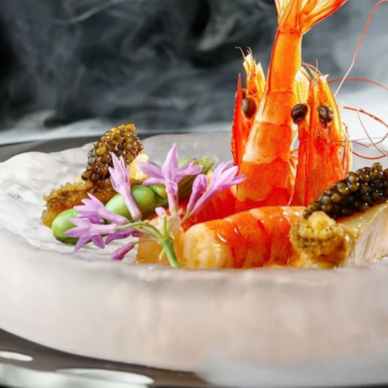 Creative Glass Dessert Tableware Iceberg Shaped Dessert Plate French Restaurant Club Artistic Conceptionfrosted Transparentplate