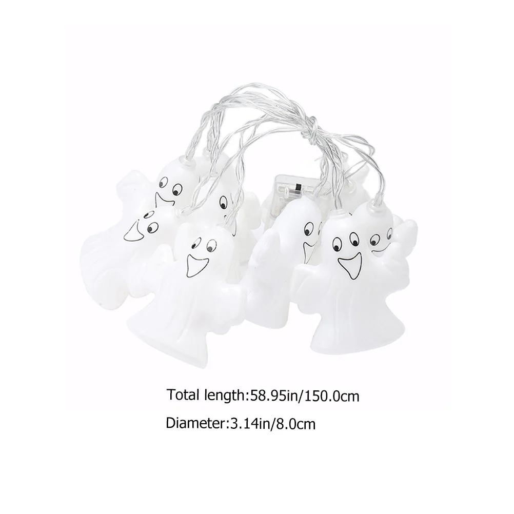 1Pcs Halloween Geist Licht String LED Betrieben Warme Glow Party Dekoration Outdoor Garten Lichter Geister Licht