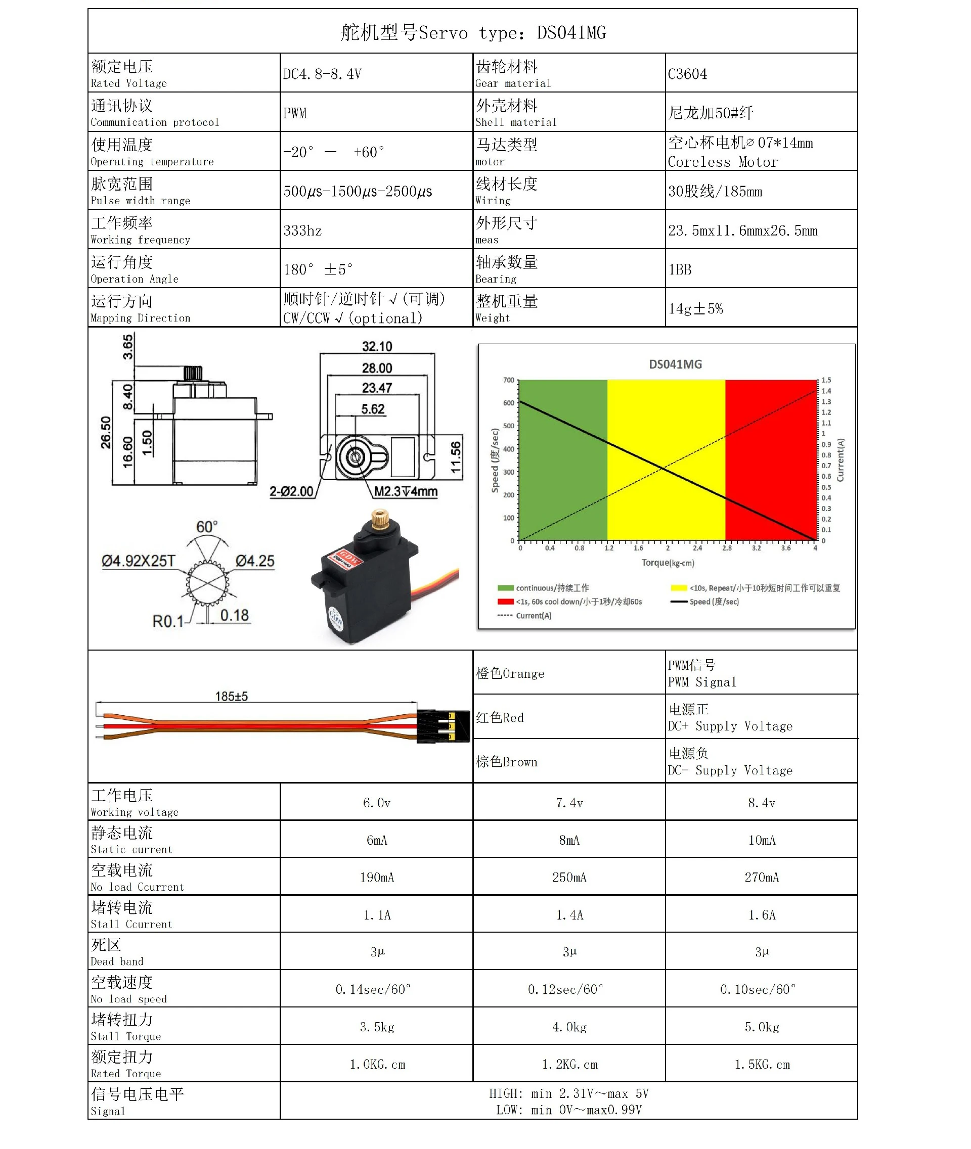 Gdw ds041mg 5kg torque metal engrenagem micro mini servo motores digitais robô helicóptero para flightory asa fixa rc braço robô automático