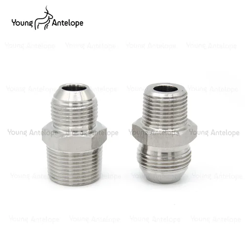 Imagen 2 del producto JIC Macho 74 °   ConE a BSPT macho accesorios de conector de aceite hidráulico adaptador cónico 1JT-SP NPT 7/16 a 1/4 ""adaptador de accesorios de tubería