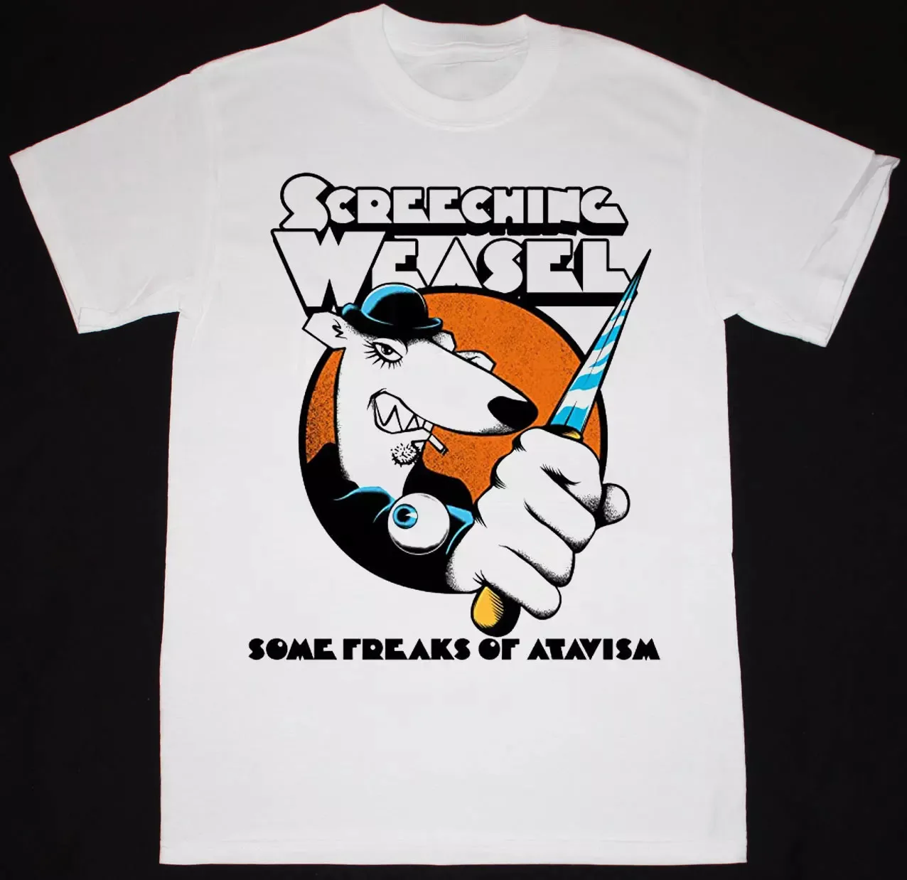 Vtg Screeching Weasel Band Some Freaks Of Atavism Cotton White Shirt MM1175
