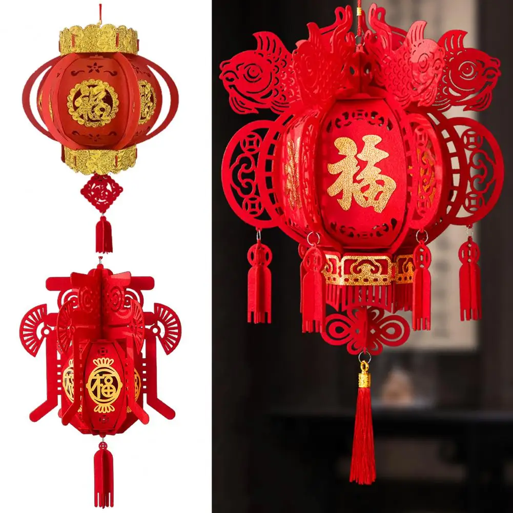 2024 Chinese Character Lanterns Create Atmosphere Fade-resistant With Tassel Indoor Decor For Spring Festival New Year's Day