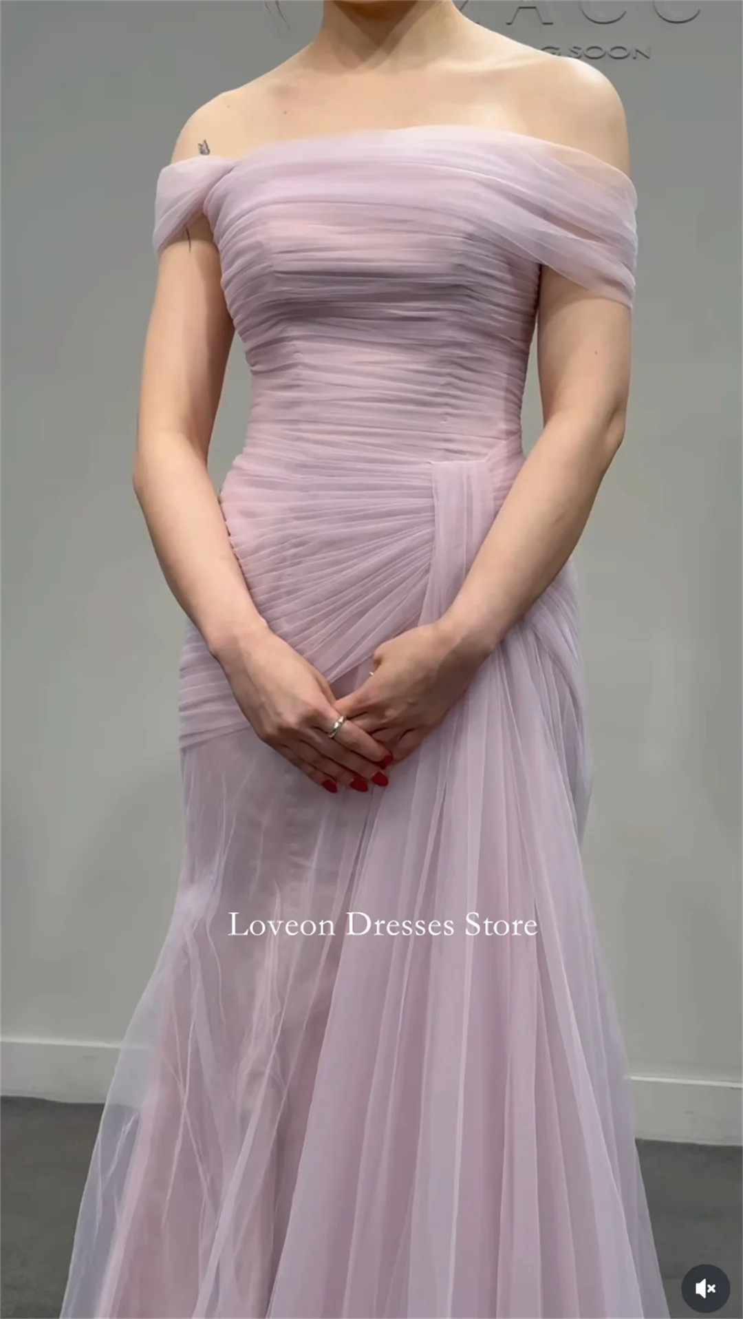 

Off Shoulder Mermaid Off Shoulder Formal Evening Dresses Short Sleeves Korea Style Customized Elegant Prom Growns Party Women
