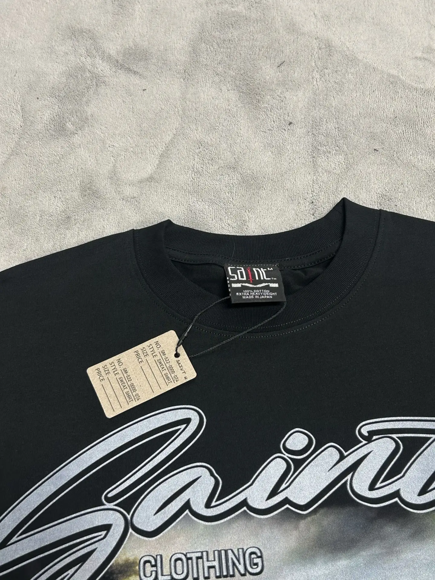 Black SAINT BROOKLYN NY 777 T Shirt For Men Women Heavy Fabric Tee Tops T-Shirt