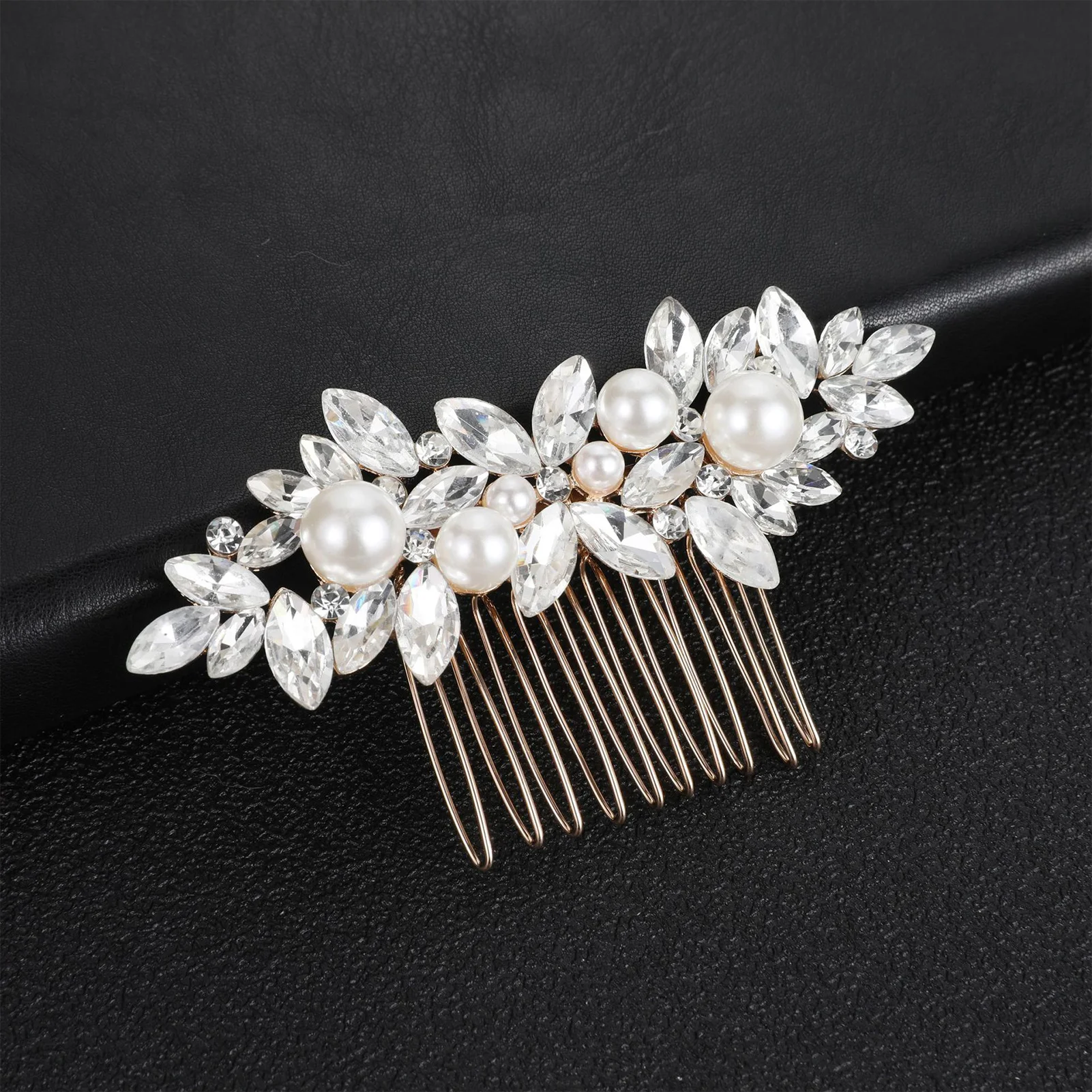 

Bride Wedding Hair Combs Sparkly Rhinestone Hairpins Bridesmaids Bun Hair Ormaments Fashion Pearls Hair Jewelry Accessories