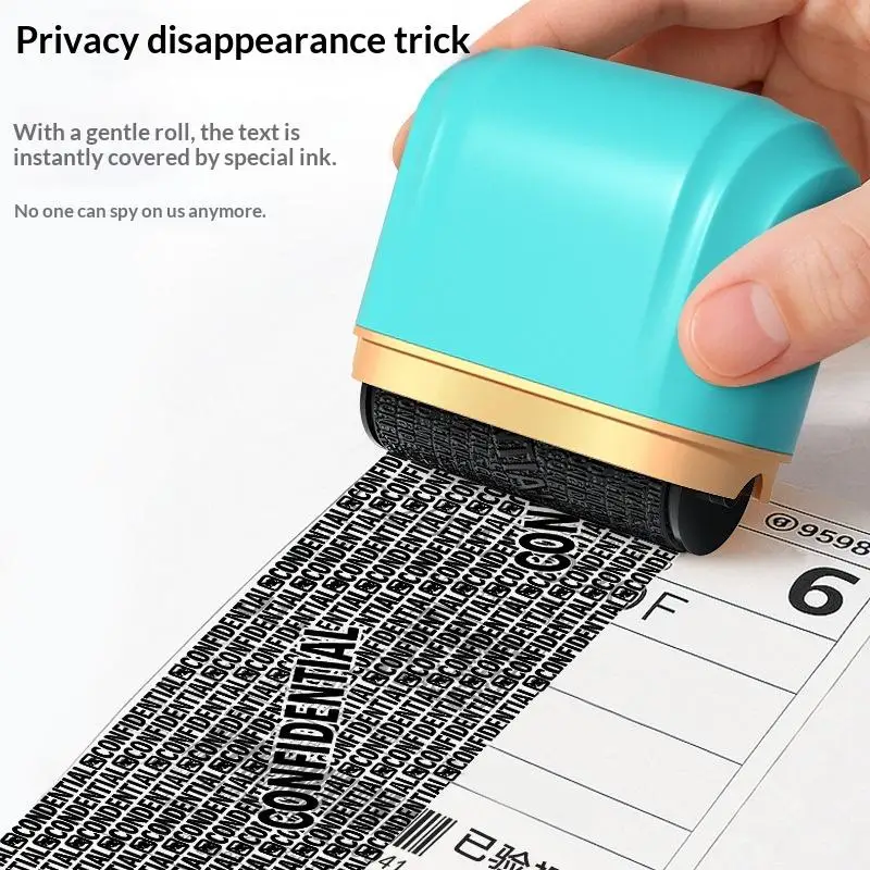 Rolling Type Stamping Garbled Characters Privacy Seal Express Delivery Anti Leakage Info Coverage With 3 Capsule Printing Ink