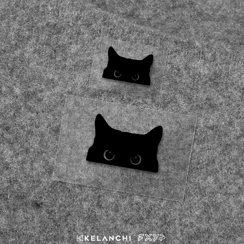 1PCS Cartoon Funny Black Cat Peeks Car Stickers Electric Motorcycle Trunk Computer Sticker Body Window Waterproof Auto Decals - view 2